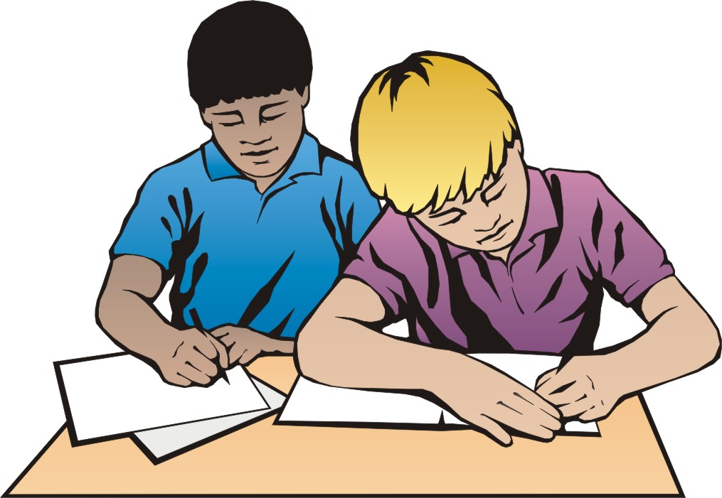 Clipart boy studying
