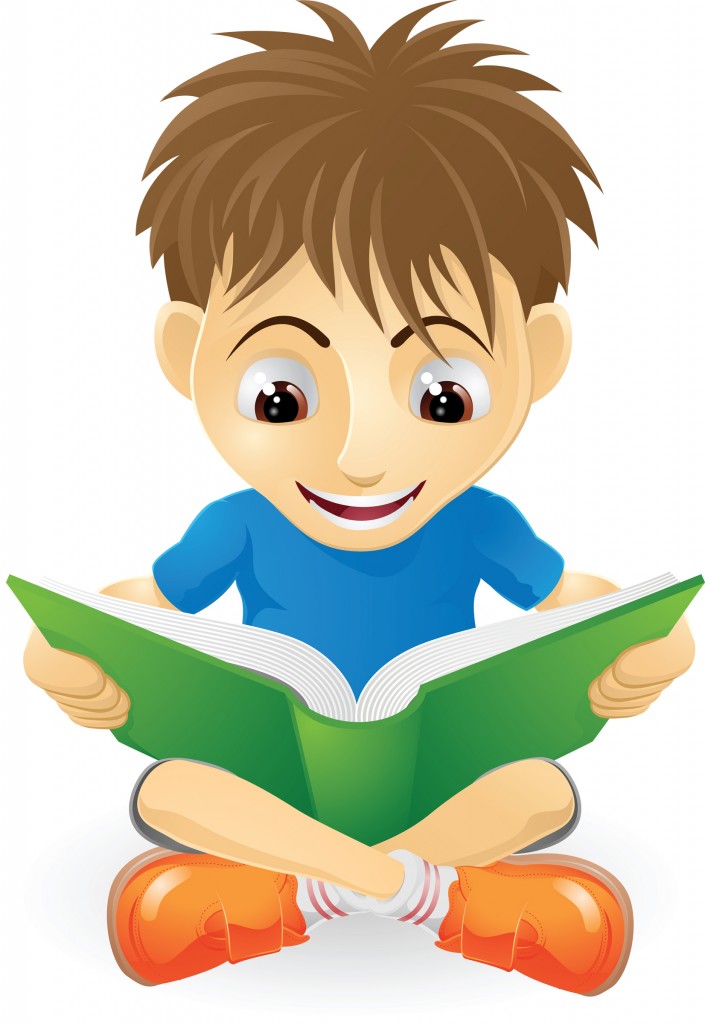 Clipart boy studying