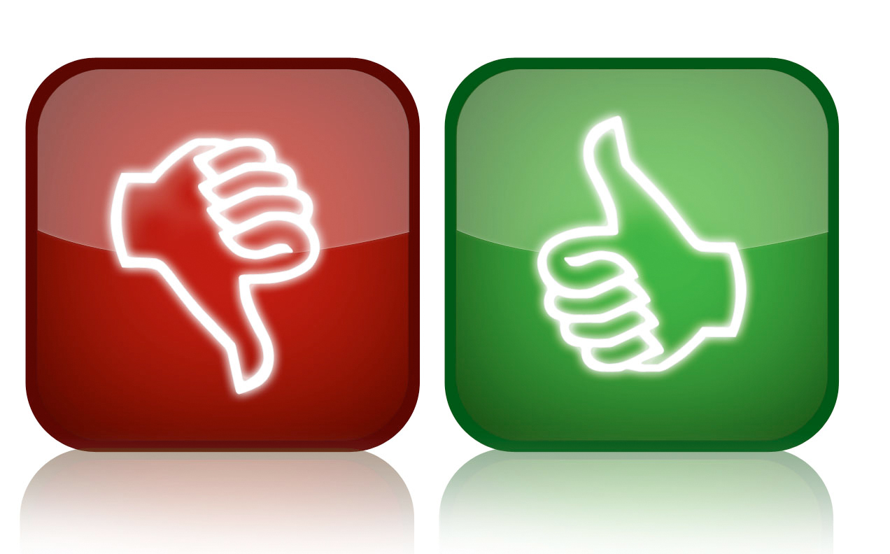 Thumbs up and down clipart