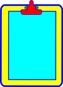 Blue, Yellow, Red Clipboard Clip Art | High Quality Clip Art
