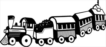 Steam train clipart black and white