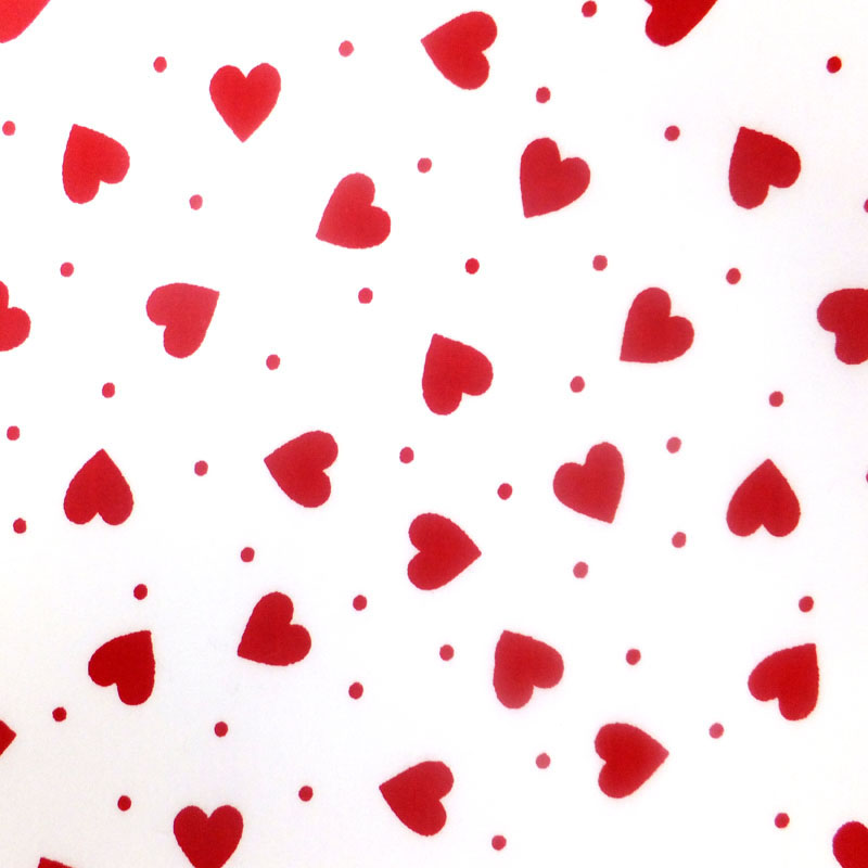 Heart Print Fabric - White • Shop • Remnant Kings