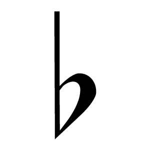 word windows musical flat symbol font