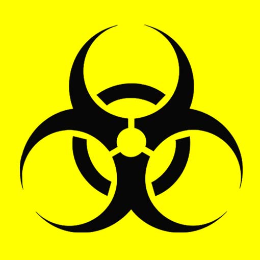 Biohazard Warning Sign Stencil