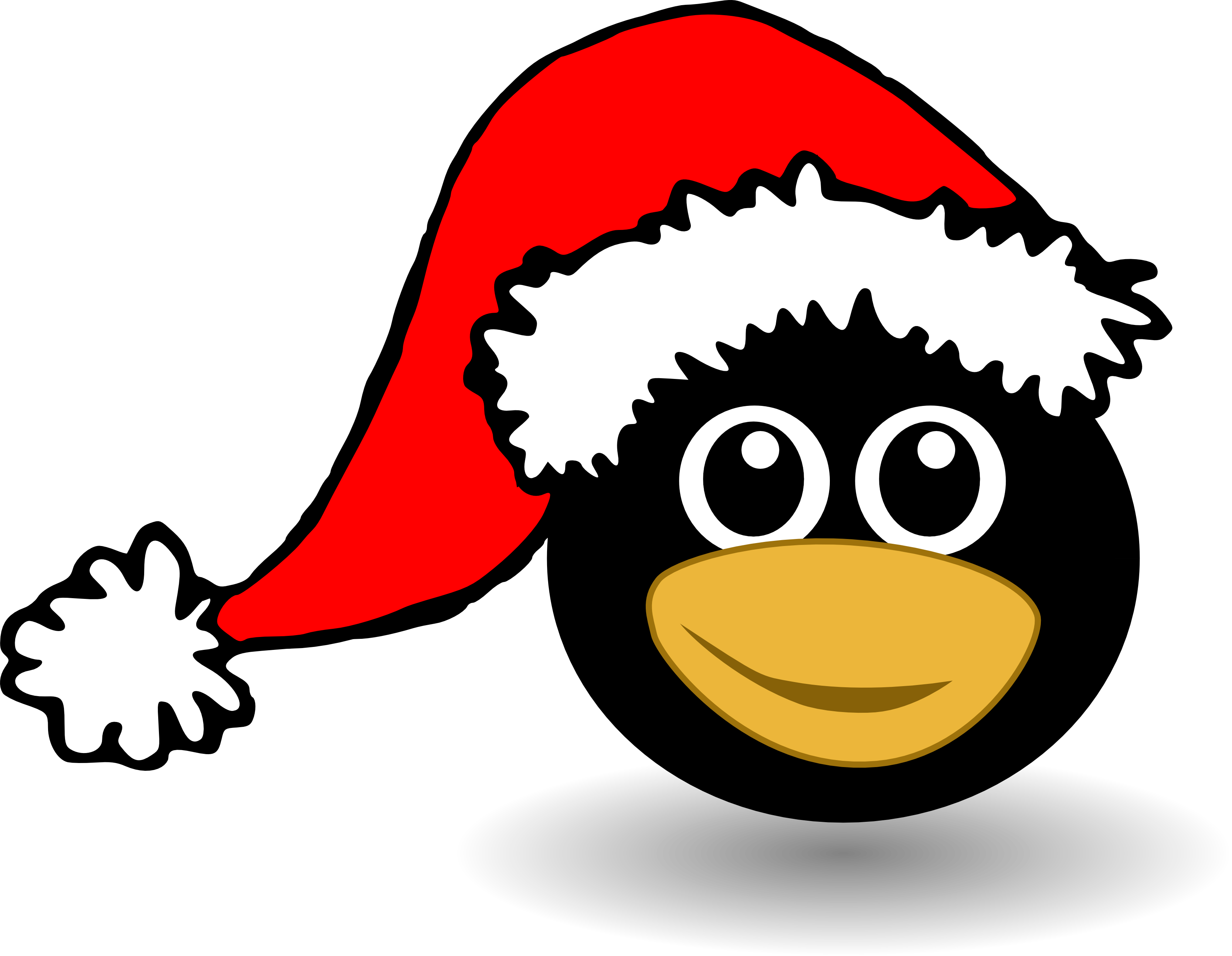 Clip Art: Penguin 1 Head with Santa Hat ...