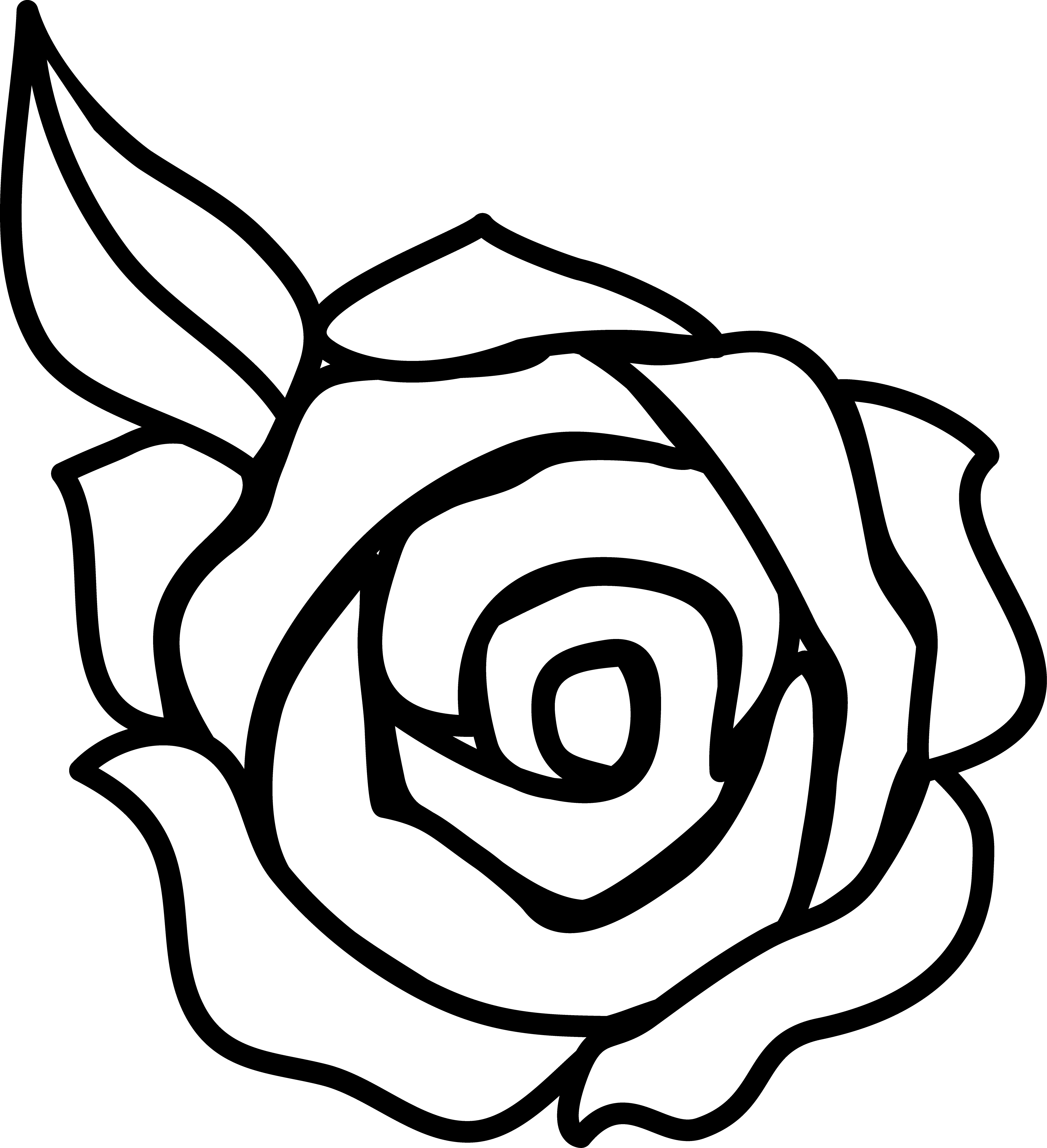 Outline Of Rose Flower - ClipArt Best
