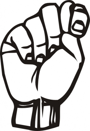Sign Language T clip art vector, free vector graphics