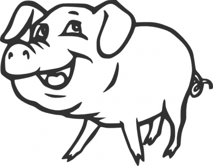 Download Smiling Pig clip art Vector Free