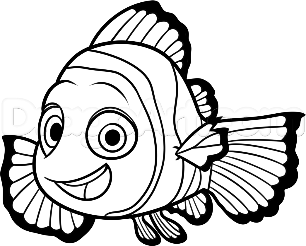 How to Draw Nemo from Finding Dory, Step by Step, Disney ...