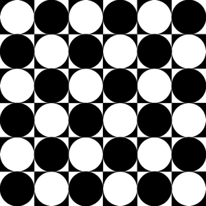 circles inside chessboard - vector Clip Art