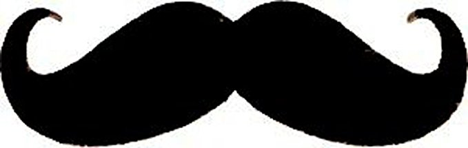 Amazon.com: Novelty Iron on Mustache Patch - Black Logo Applique ...