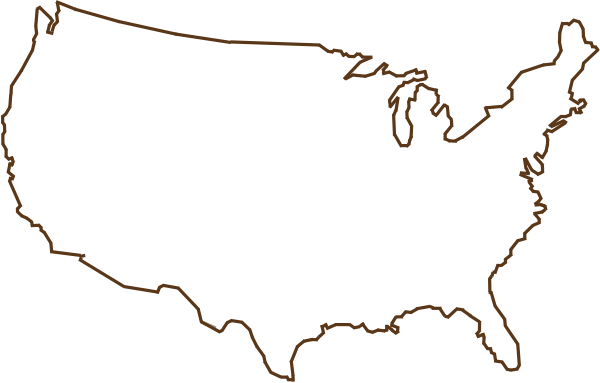 Outline Of United States Map Brown clip art - vector clip art ...