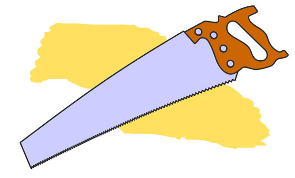 Clip Art Drawing of a Hand Saw