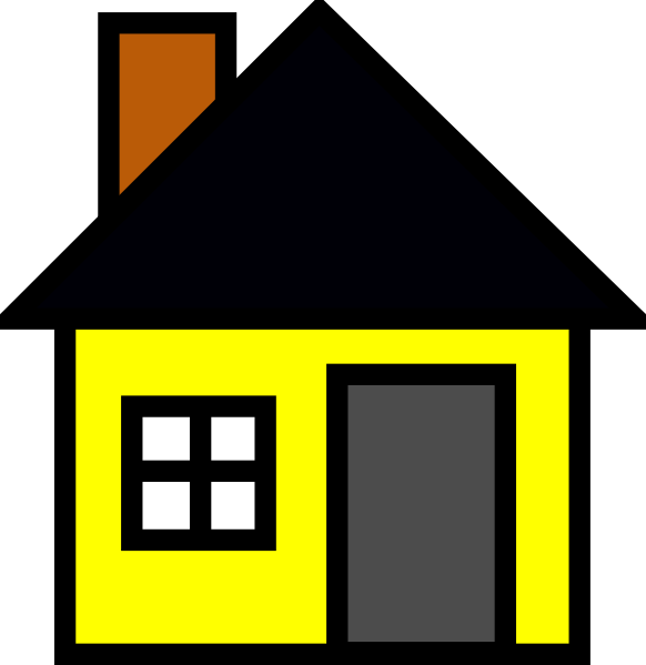 Yellow House 3 Clip Art - vector clip art online ...