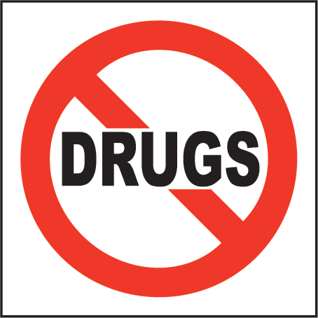 Drugs Prohibited Label by SafetySign.com - F7479