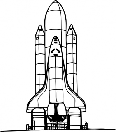 Space Shuttle Liftoff clip art vector, free vector graphics