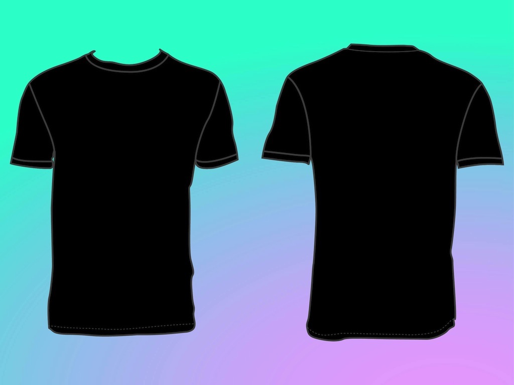 Blank Black T Shirt Front And Back Template