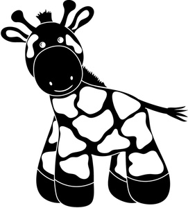 Giraffe Clipart Image - Cartoon Baby Giraffe