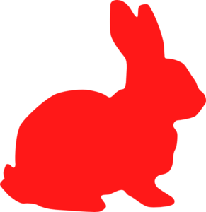 Red Bunny Silhouette clip art - vector clip art online, royalty ...