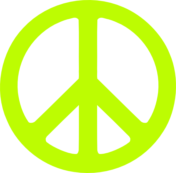 Neon Green Peace Sign clip art - vector clip art online, royalty ...