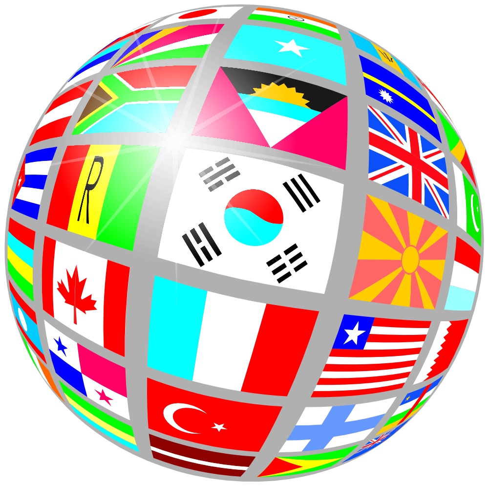 Clip Art: Globe of Flags Drapeau Bandiera ...