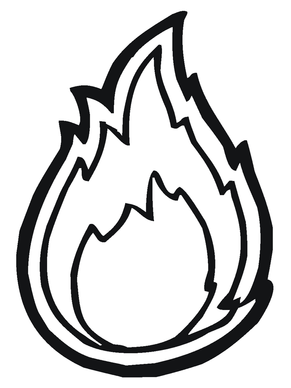 clipart fire black and white - photo #46