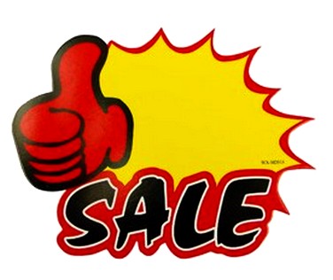 Sale Sign, Thumbs-up, With Word 'Sale', 7 1/4" x 5", Priced Per 10 ...