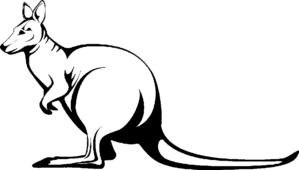 kangaroo clipart black and white - photo #3