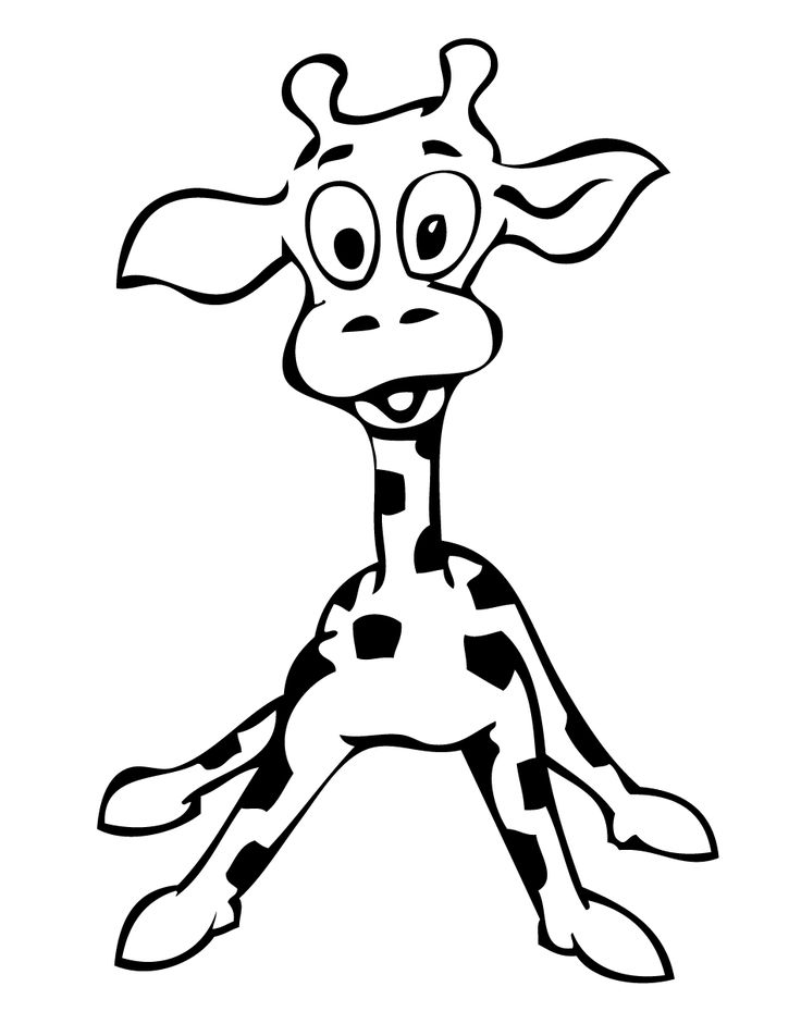 Giraffe outline with head down drunk clipart