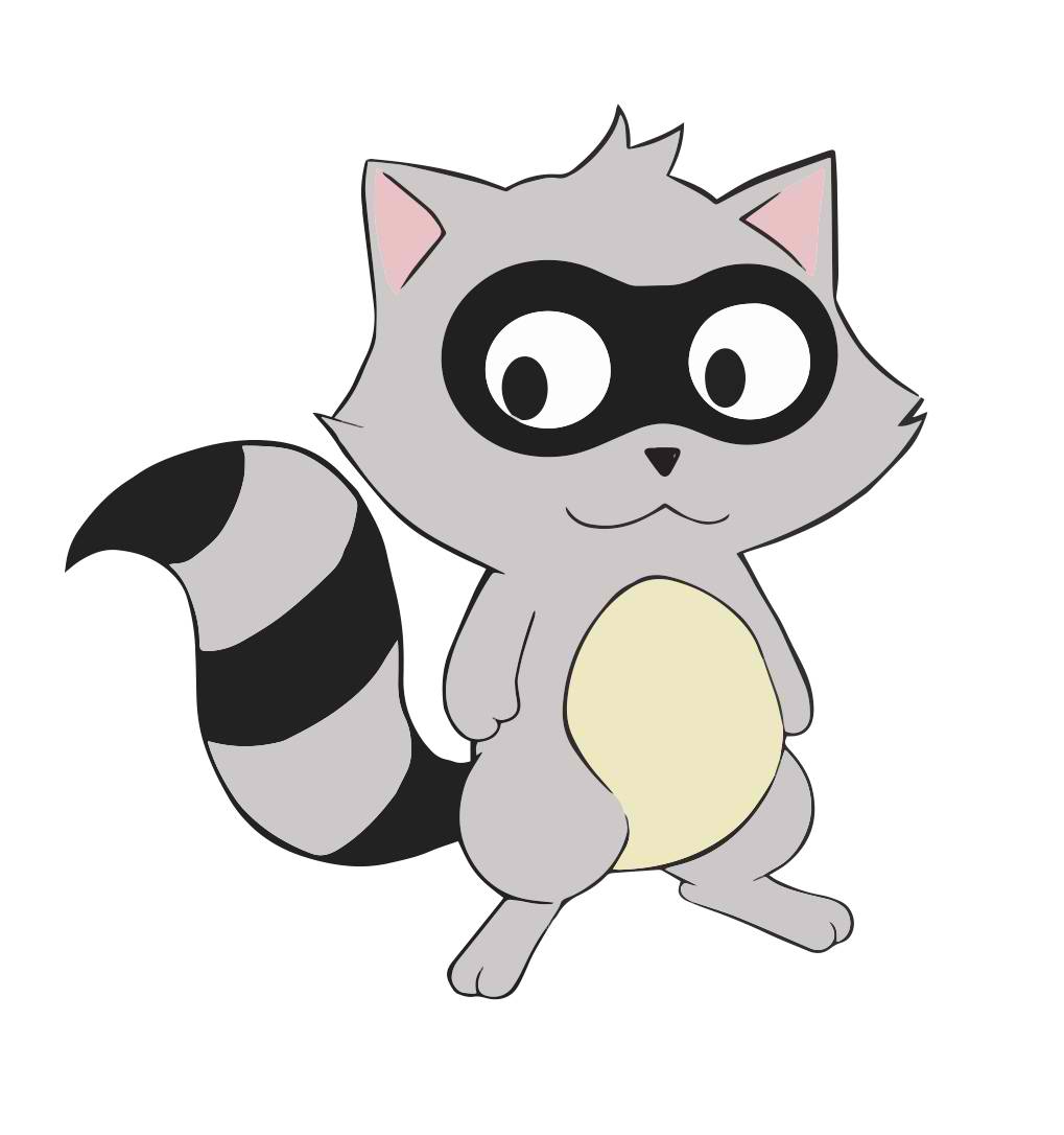Man fighting racoon clipart