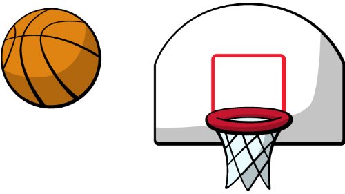 Basketball and Hoop 2 Piece 3D Cartoon Wall Art: Amazon.co.uk ...