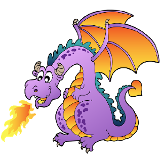 Dragons With Flames Cartoon Clip Art