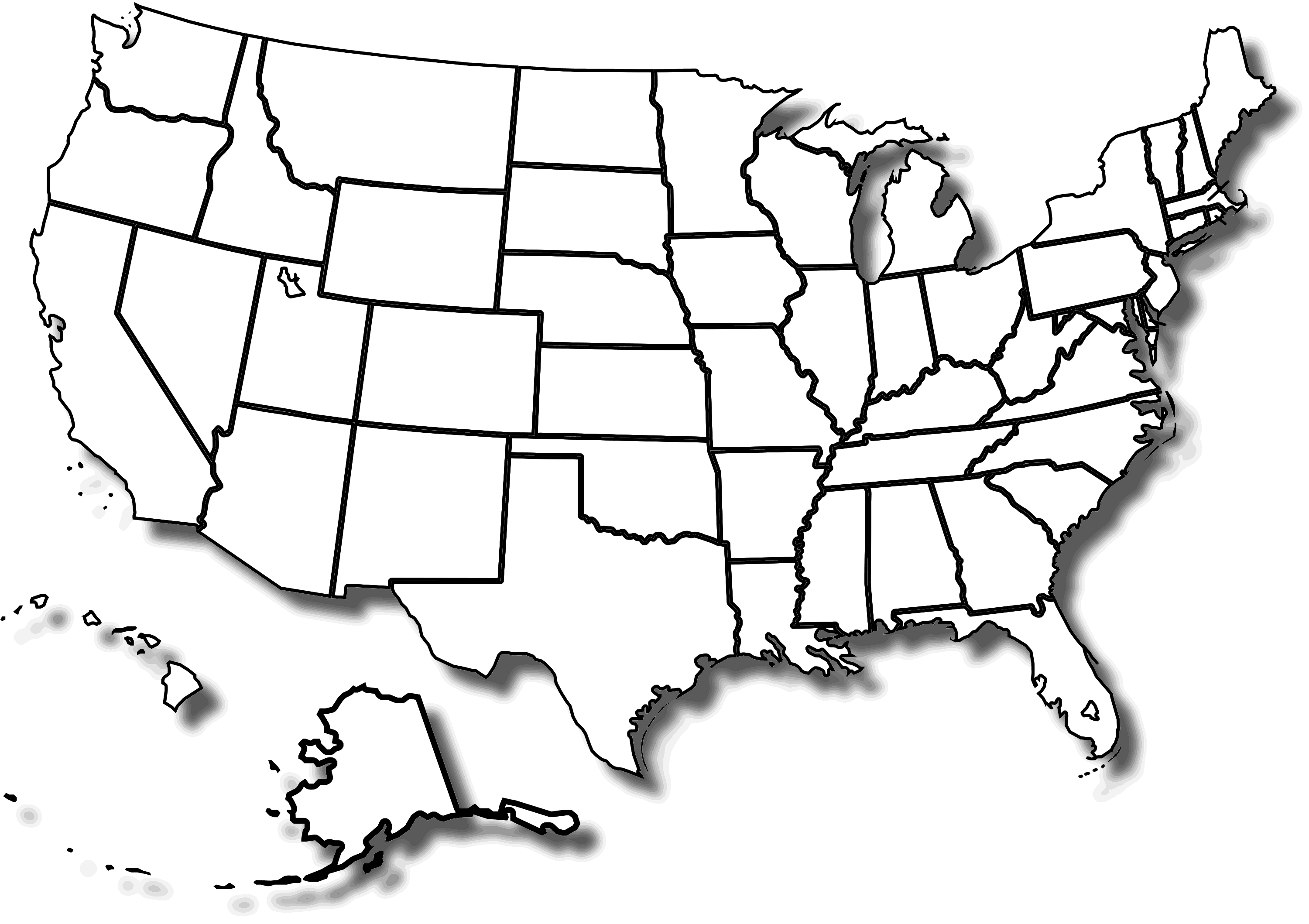 clipart of united states map outline - photo #16