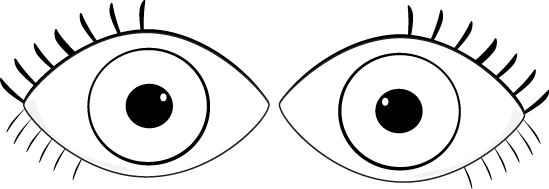 Black and White Eyes Clip Art - Black and White Eyes Image
