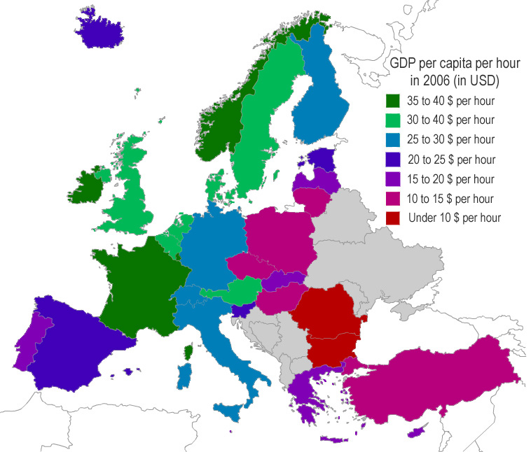 Maps of Europe by language, religion, population density, hair ...