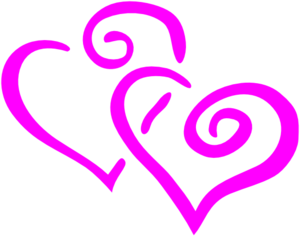Hot Pink Intertwined Hearts Clip Art - vector clip ...
