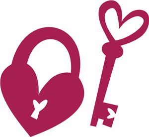Silhouette Online Store - View Design #16496: heart lock and key