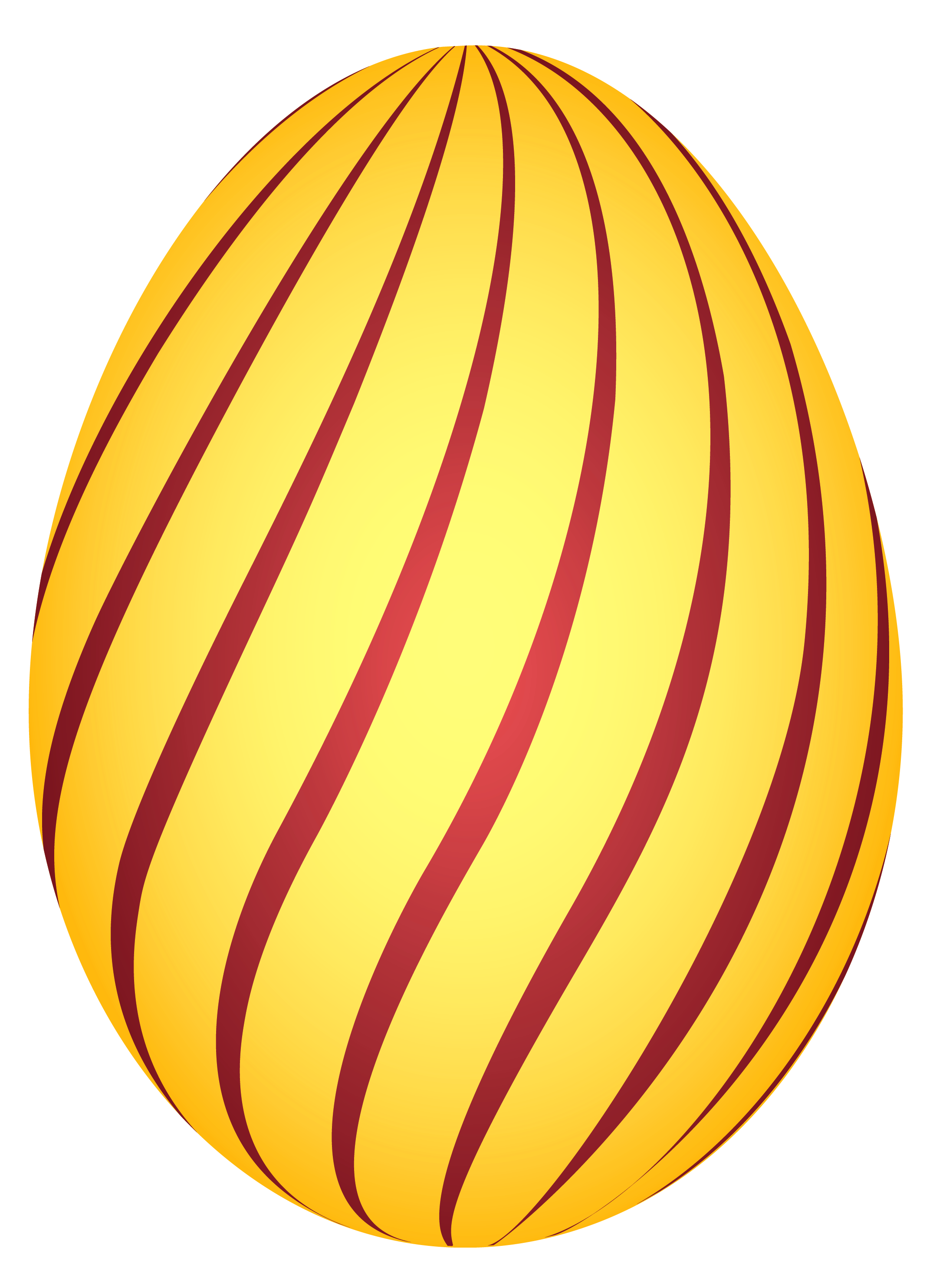 Yellow Striped Easter Egg PNG Clipairt Picture