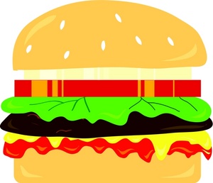 Hamburger Clipart Image - Burger With All the Trimmings