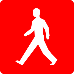 Red Pedestrian Walk Symbol clip art - vector clip art online ...