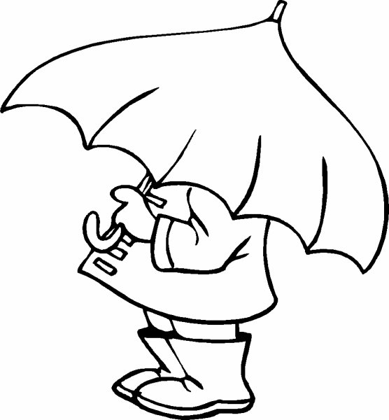 Photo: Kid With Umbrella | Earth day coloring pages album ...