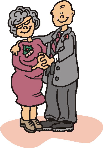 Clipart - Oma en opa dansen jarig