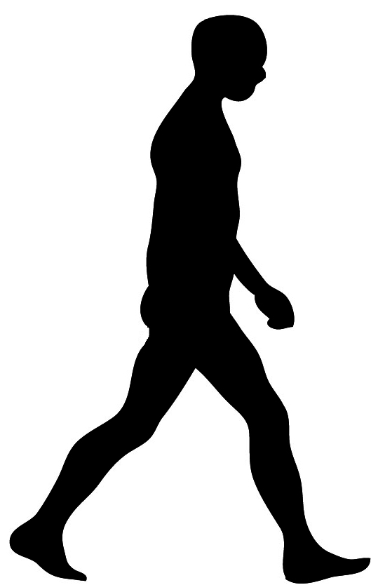 Boy walking silhouette clipart