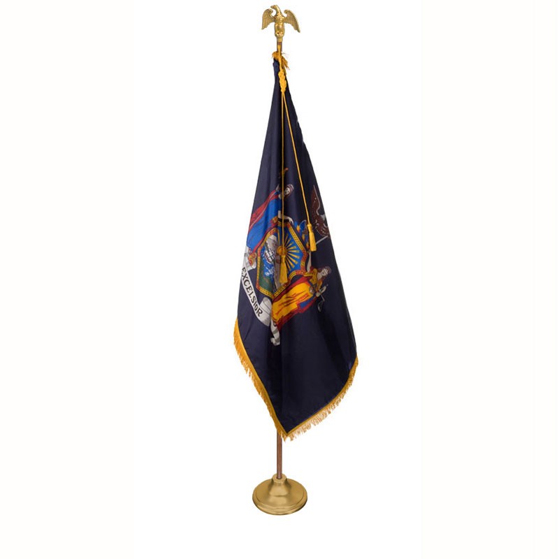 USAFLAGS.com - New York State Indoor Flag set with 100% Nylon flag