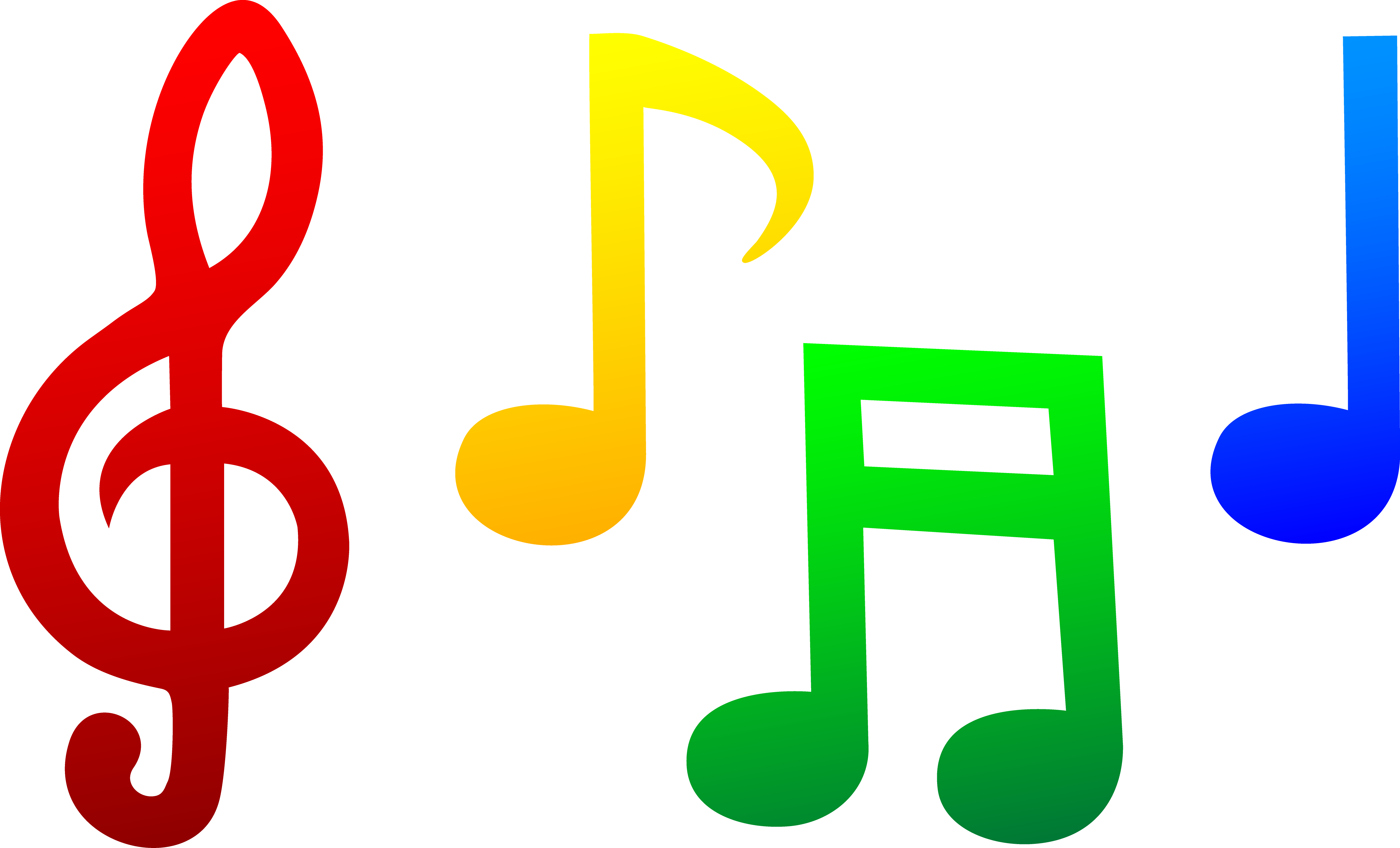 Free music staff clipart color