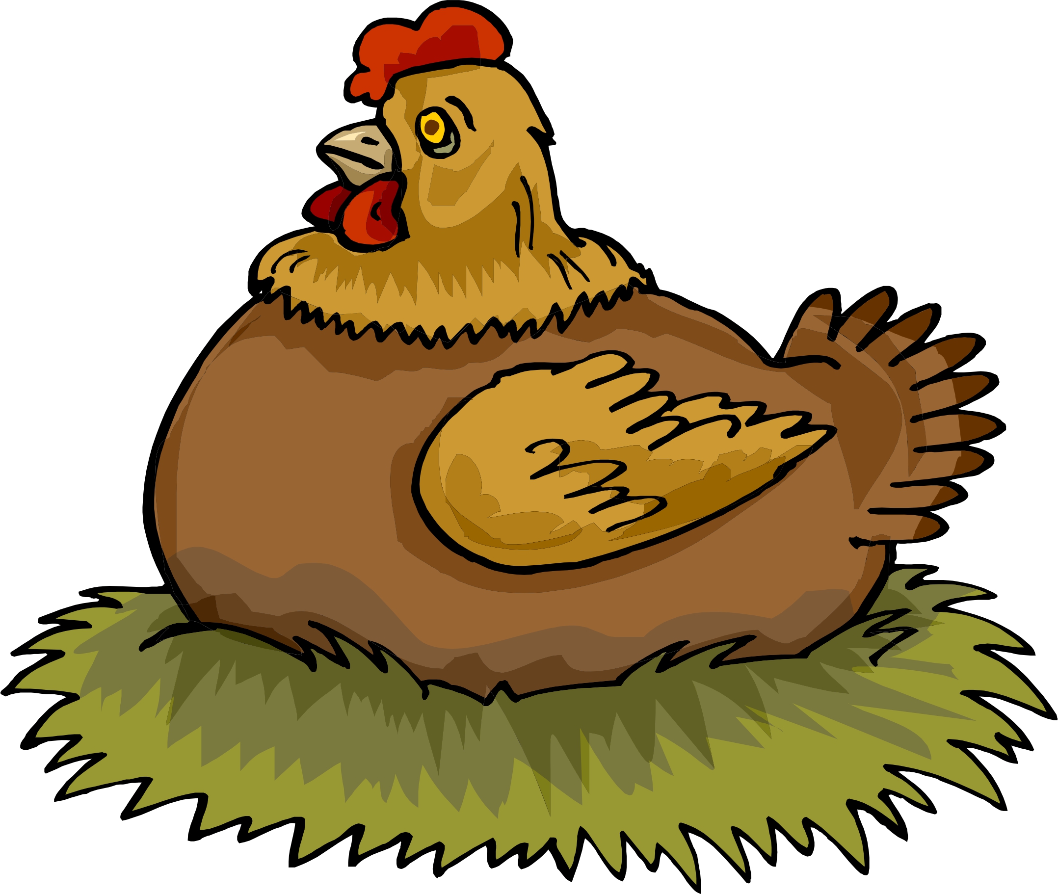 Hen on nest clipart