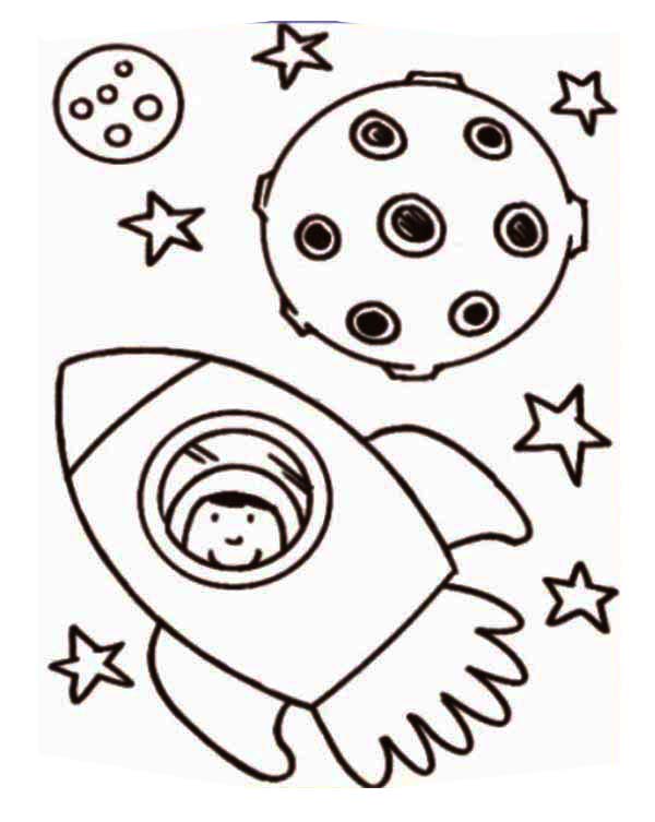 astronaut inside rocket ship coloring page - Download & Print ...
