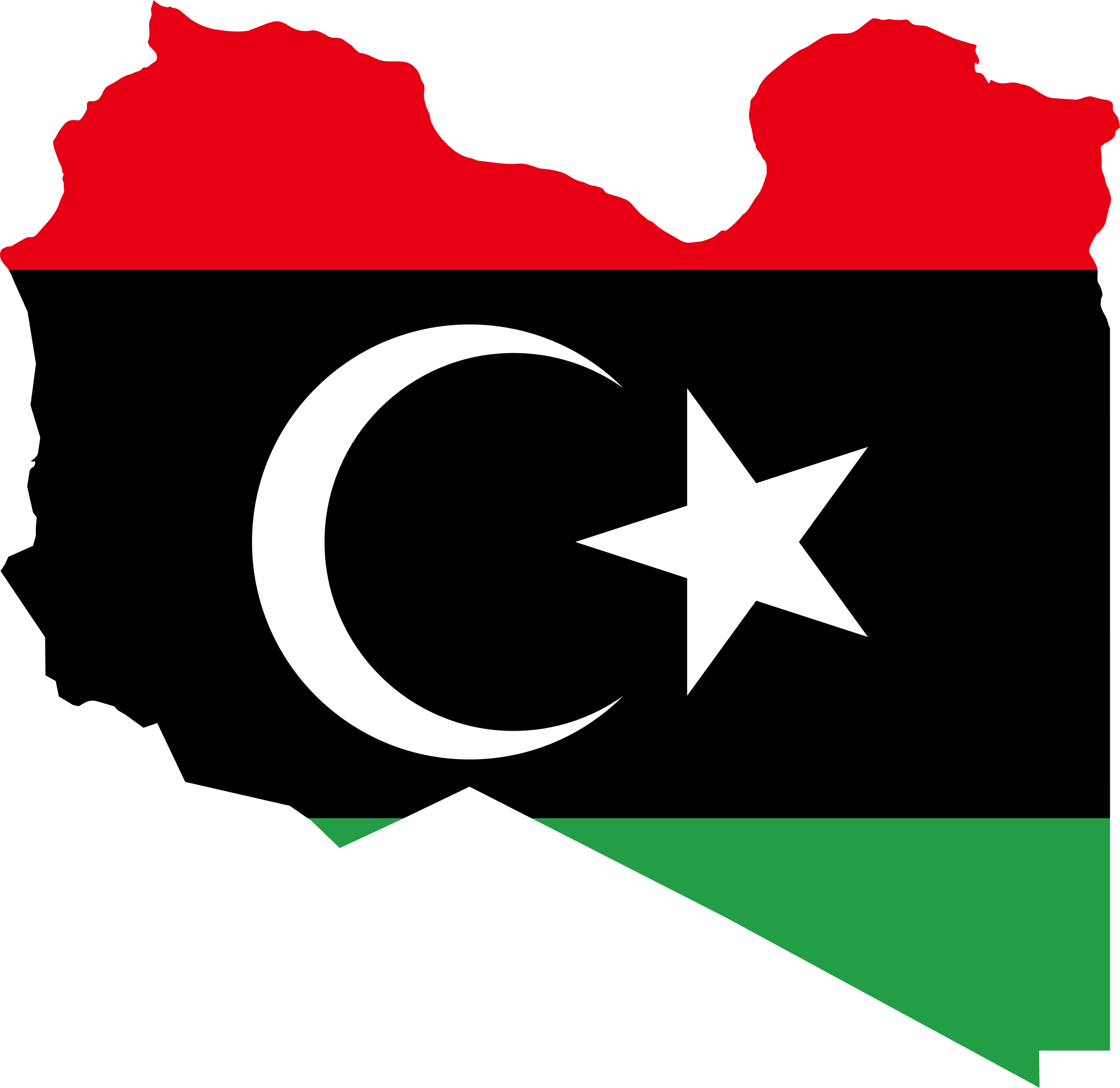 Clipart - Libya Flag Map