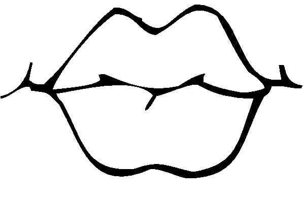 Kissing Lips Black And White Clipart