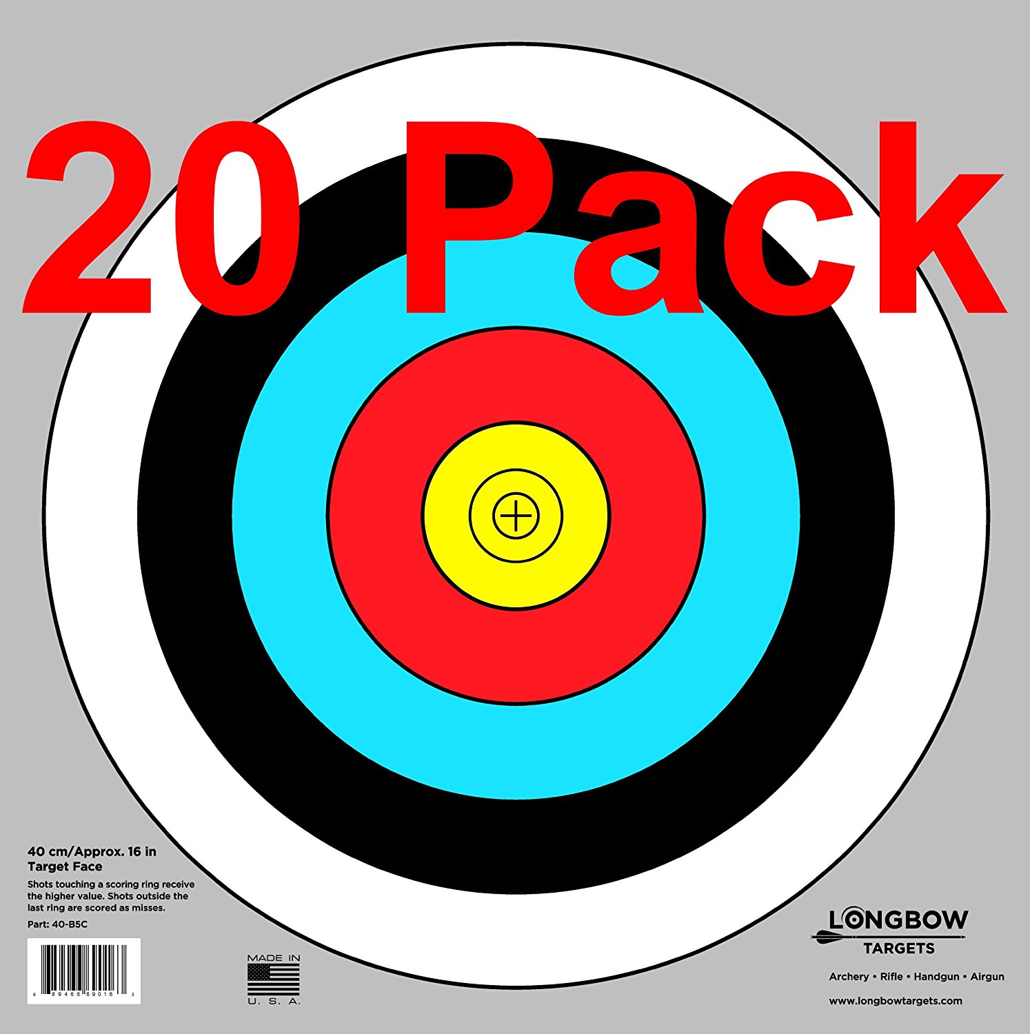 Amazon.com : Archery 40cm & 80cm Targets by Longbow : Sports ...